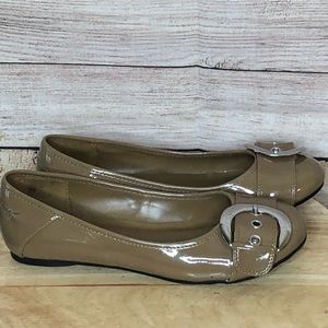 Cathy Jean Comfy Patent Leather Flats Buckle Flat